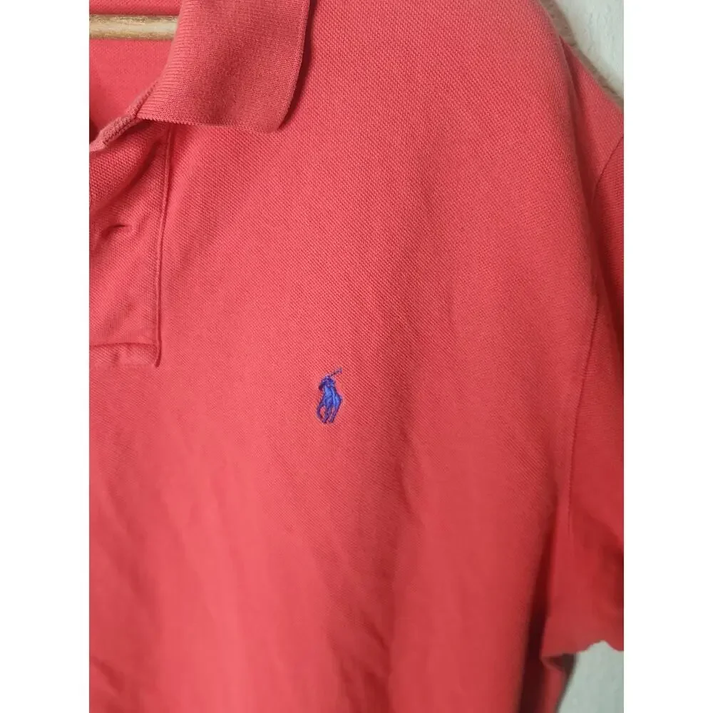 Ralph Lauren Polo Shirt Mens Size XL Pink Coral Orange Short Sleeve used